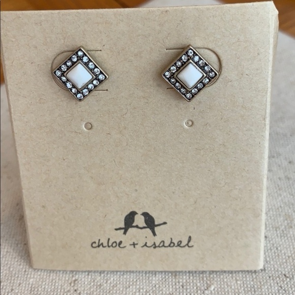 Chloe + Isabel Howlite Square Stud Earrings